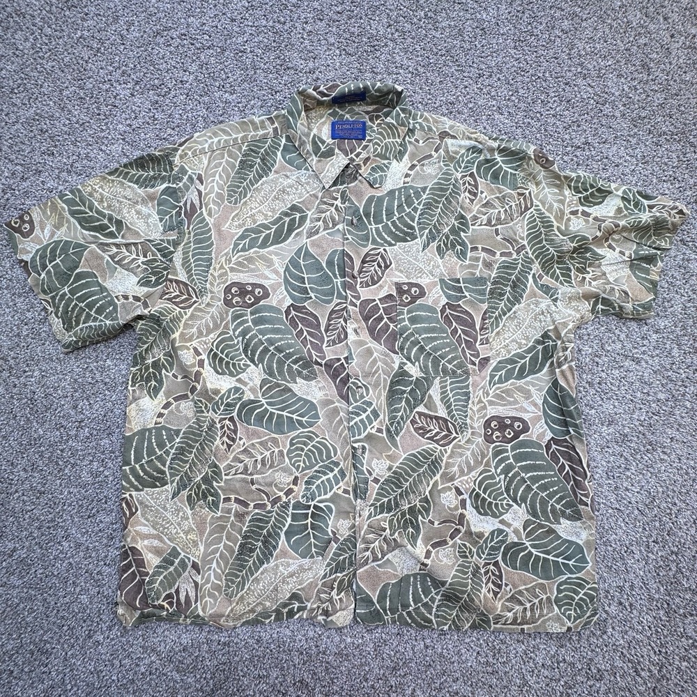 PENDLETON Mens Size XL‎ Hawaiian Aloha Camp Shirt Short Sleeve Button Front - Picture 2 of 6